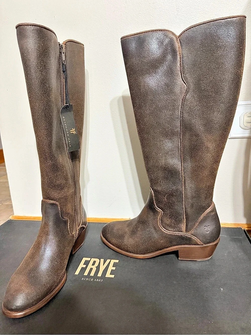 Frye Carson Piping Tall Boots Brown US 6 M